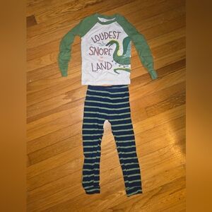 Carter's Green and Blue Dinosaur Pajama Set